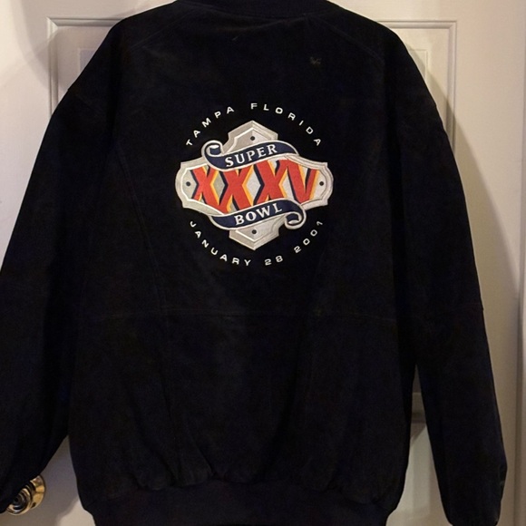 Super Bowl XXXV  Suede Jacket A Original Jeff Hamilton Product Jan.28,2001 SZ XL - Picture 4 of 5